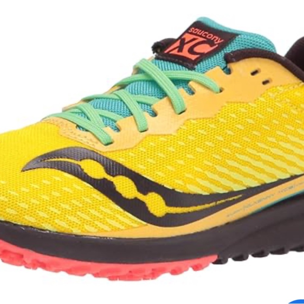 Saucony Women’s Yellow and Teal Running Sneakers Size 7